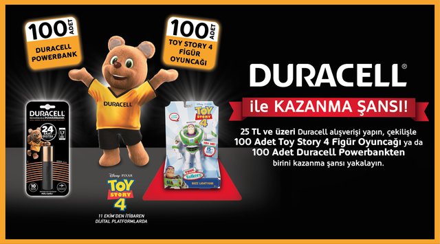 25 TL ve Üzeri Duracell Alışverişinize kampanyası