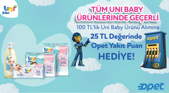 100 TL ve Üzeri Uni Baby Alışverişinize kampanyası