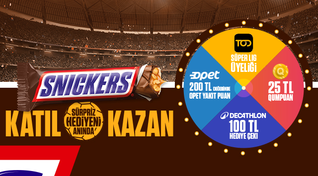Snickers Alışverişinize ÇARK HAKKI kampanyası
