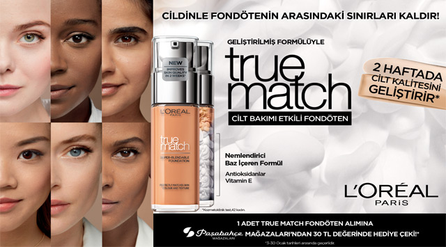 1 Adet Loreal True Match Alışverişinize kampanyası