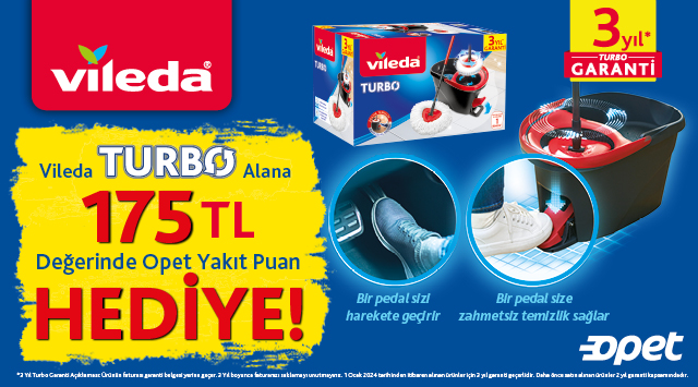 Vileda Turbo Alışverişinize 175 TL OPET YAKIT PUAN kampanyası