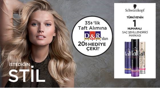 35 TL ve Üzeri Taft Alışverişinize 20 TL D&R HEDİYE ÇEKİ kampanyası