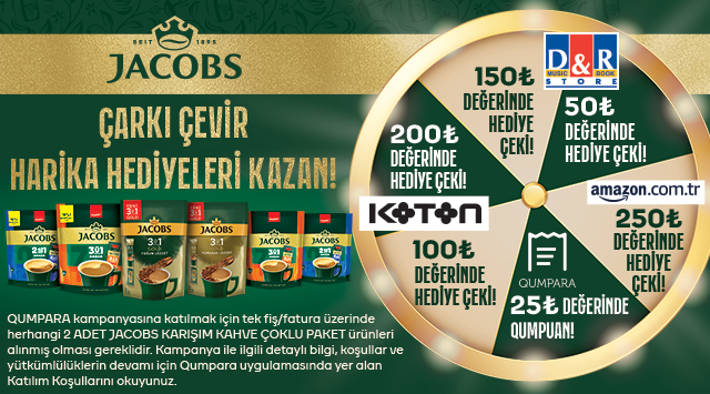 Jacobs Alışverişinize ÇARK HAKKI kampanyası