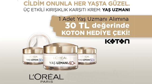1 Adet Yaş Uzmanı Ürünleri Alışverişinize kampanyası