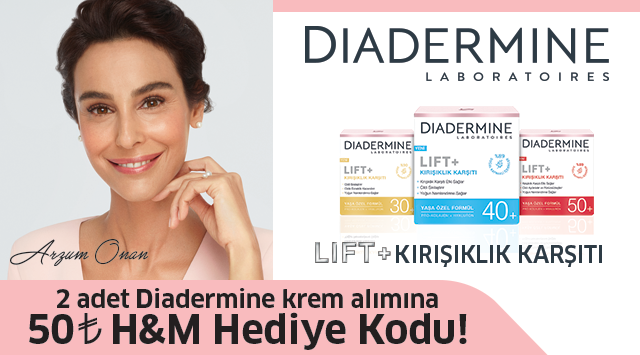 2 Adet Diadermine Krem Alışverişinize 50 TL H&M HEDİYE KART KODU kampanyası