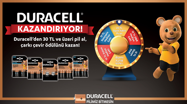 30 TL ve Üzeri Duracell Alışverişinize kampanyası