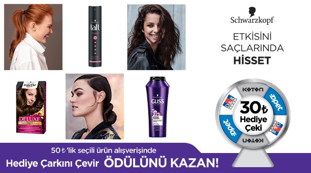 50 TL ve Üzeri Schwarzkopf Alışverişinize kampanyası
