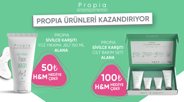 Sivilce Karşıtı Propia Ürün Alışverişine kampanyası