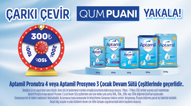 Aptamil Alışverişinize NAKİT İADE kampanyası