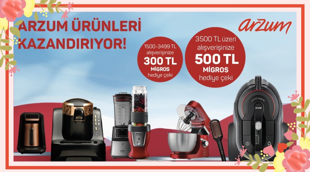 Arzum Ürünleri Alışverişinize MİGROS DİJİTAL KOD kampanyası