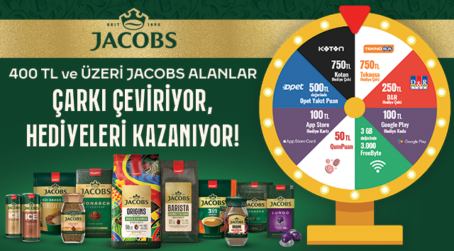 400 TL ve üzeri Jacobs Alışverişine kampanyası