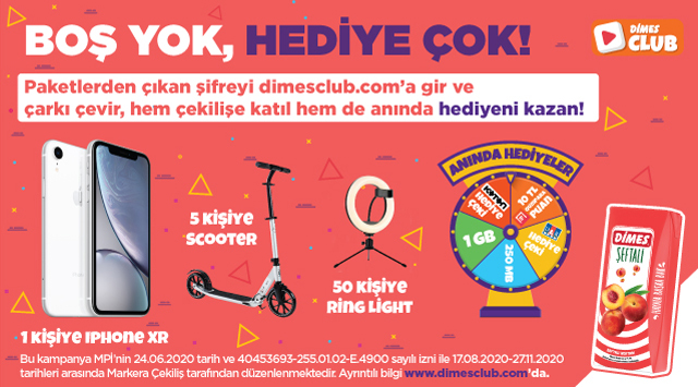 Dimesclub.com'a gir ve Çarkı Çevir kampanyası