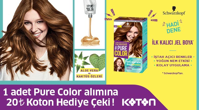 1 Adet Pure Color Alışverişinize kampanyası