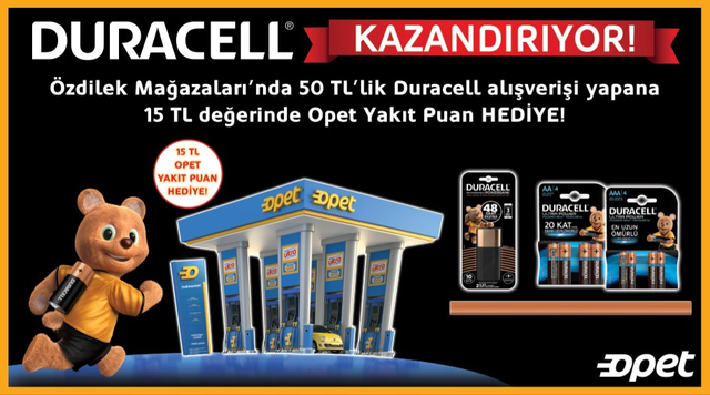 50 TL ve Üzeri Duracell Alışverişine kampanyası