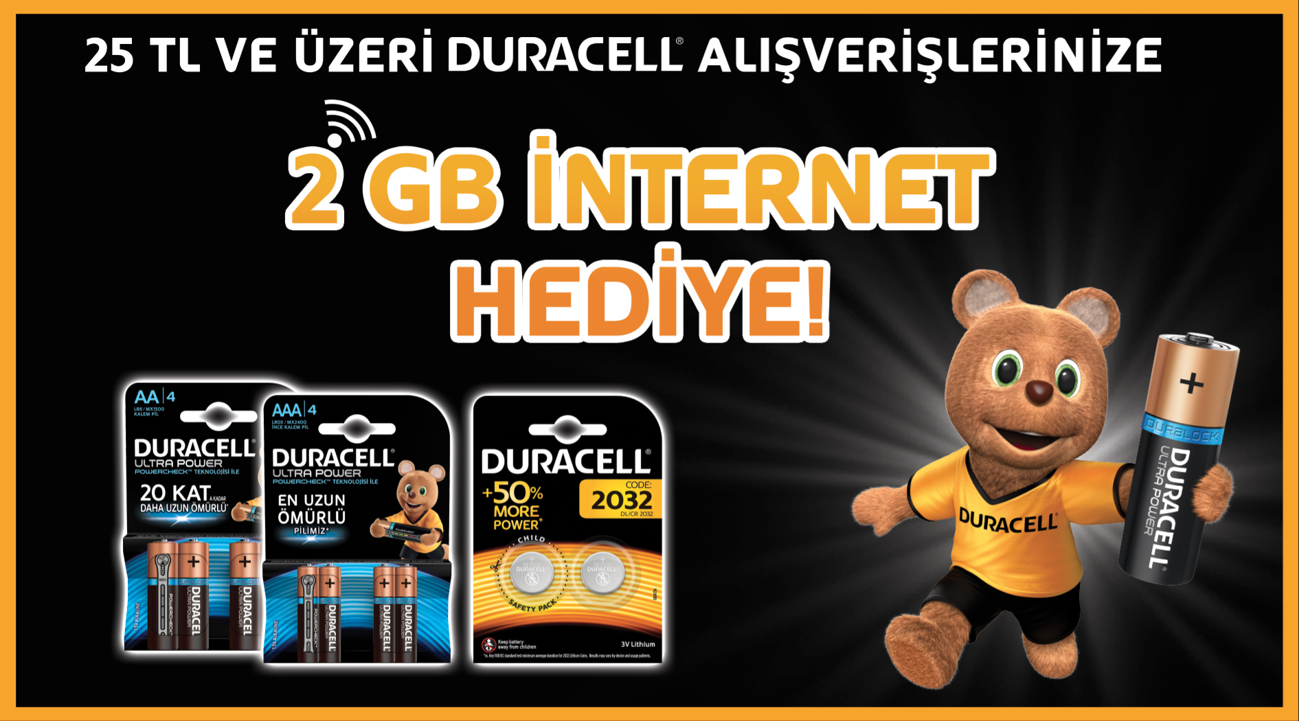25 TL ve Üzeri Duracell Alışverişine kampanyası