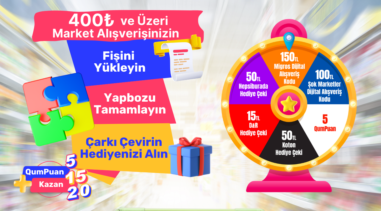 400 TL ve Üzeri Market Alışverişinize kampanyası