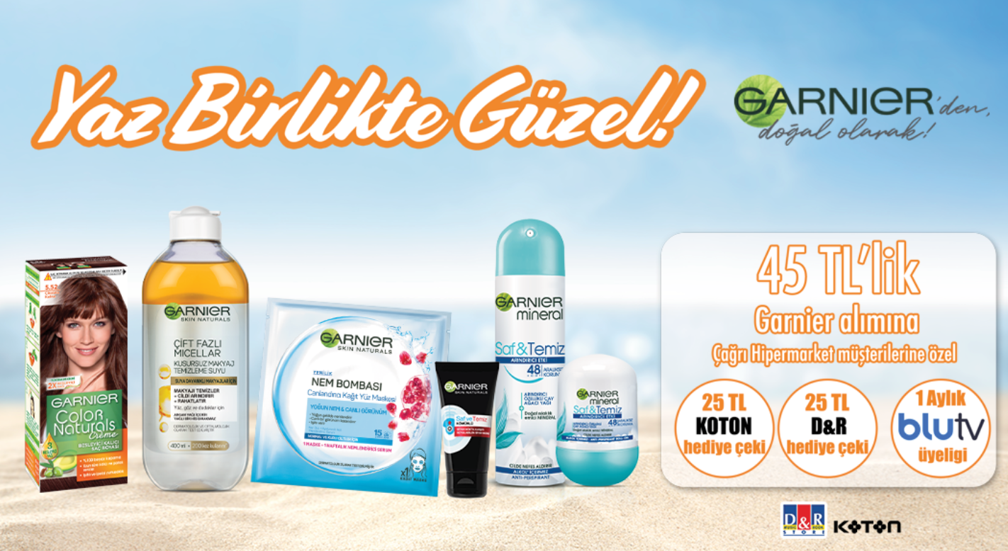 Garnier Ürünü Alışverişinize D&R/KOTON/BLUTV kampanyası