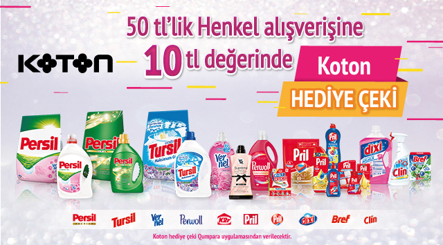 50 TL ve Üzeri Henkel Ürünü Alışverişinize kampanyası