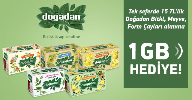 15 TL ve Üzeri Doğadan Çay Alışverişinize kampanyası