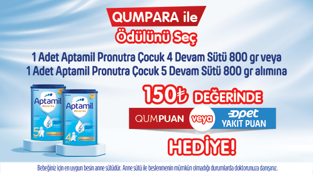 Aptamil ÇDS Alışverişinize OPET YAKIT PUAN VEYA QUMPUAN kampanyası