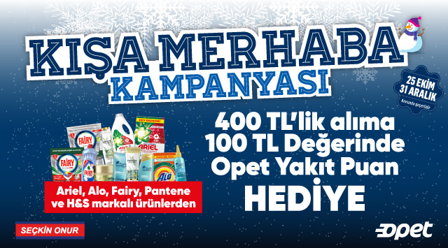 400 TL ve üzeri Fairy, Ariel, Alo, H&S, Pantene Alışverişinize kampanyası