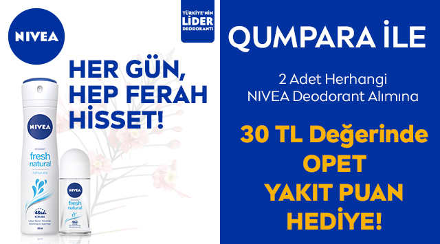 2 adet Nivea Deodorant Alışverişinize kampanyası