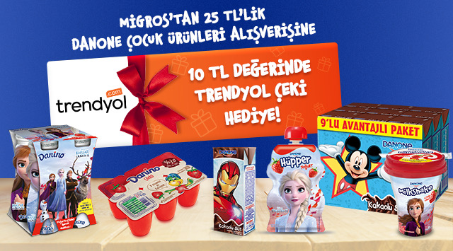 25 TL ve Üzeri Danone Çocuk Alışverişinize kampanyası