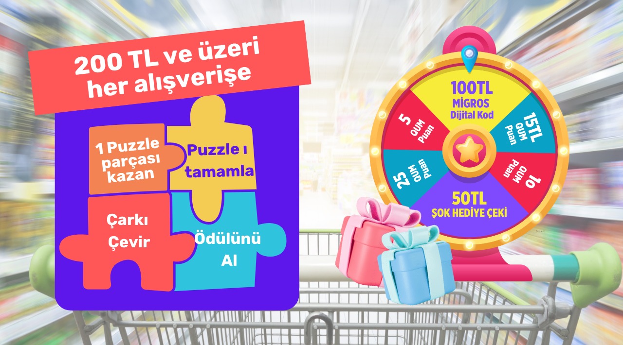 200 TL ve Üzeri Market Alışverişinize kampanyası