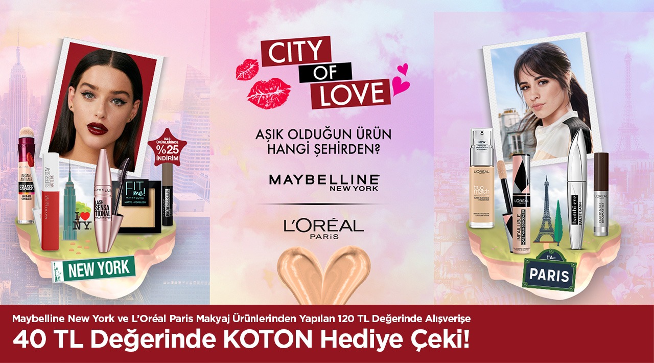 120 TL ve Üzeri Loreal Ürünleri Alışverişinize 40 TL KOTON HEDİYE ÇEKİ kampanyası
