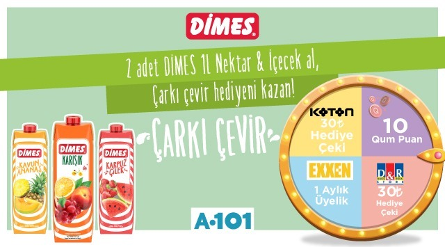 2 Adet Dimes 1L Nektar ve İçecek Alışverişinize kampanyası