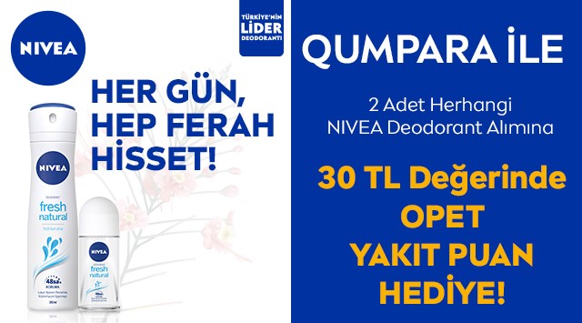 2 Adet Nivea Deodorant Alışverişinize kampanyası