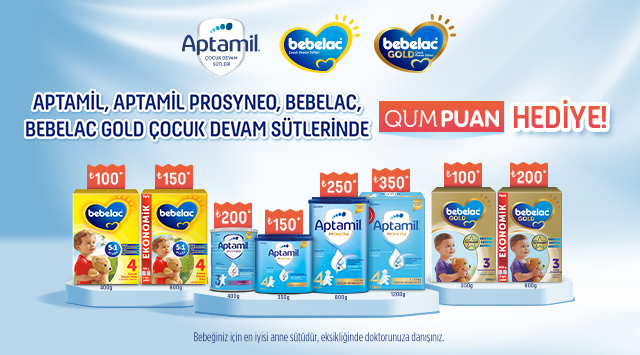 Aptamil veya Bebelac Alışverişinize QUMPUAN HEDİYE kampanyası