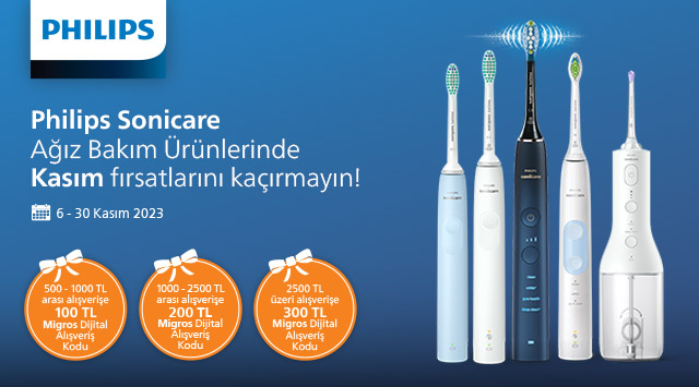 Philips Sonicare Alışverişinize MİGROS DİJİTAL KOD HEDİYE kampanyası