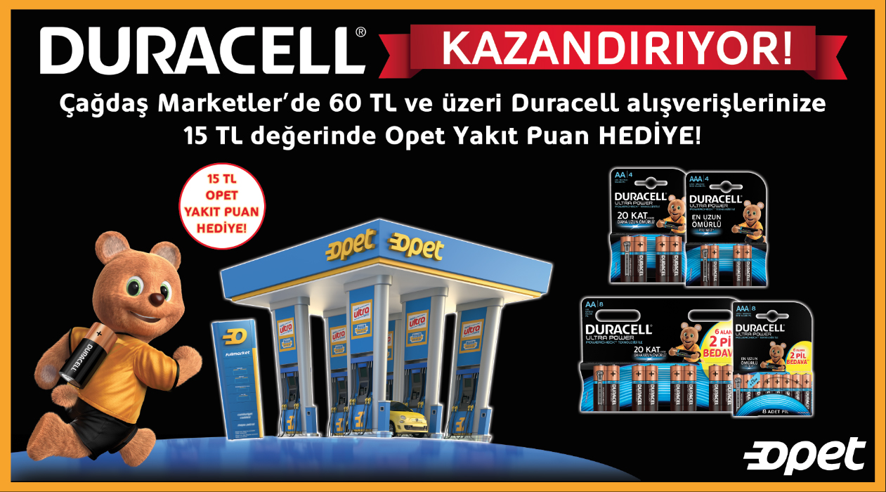 60 TL ve Üzeri Duracell Alışverişinize kampanyası