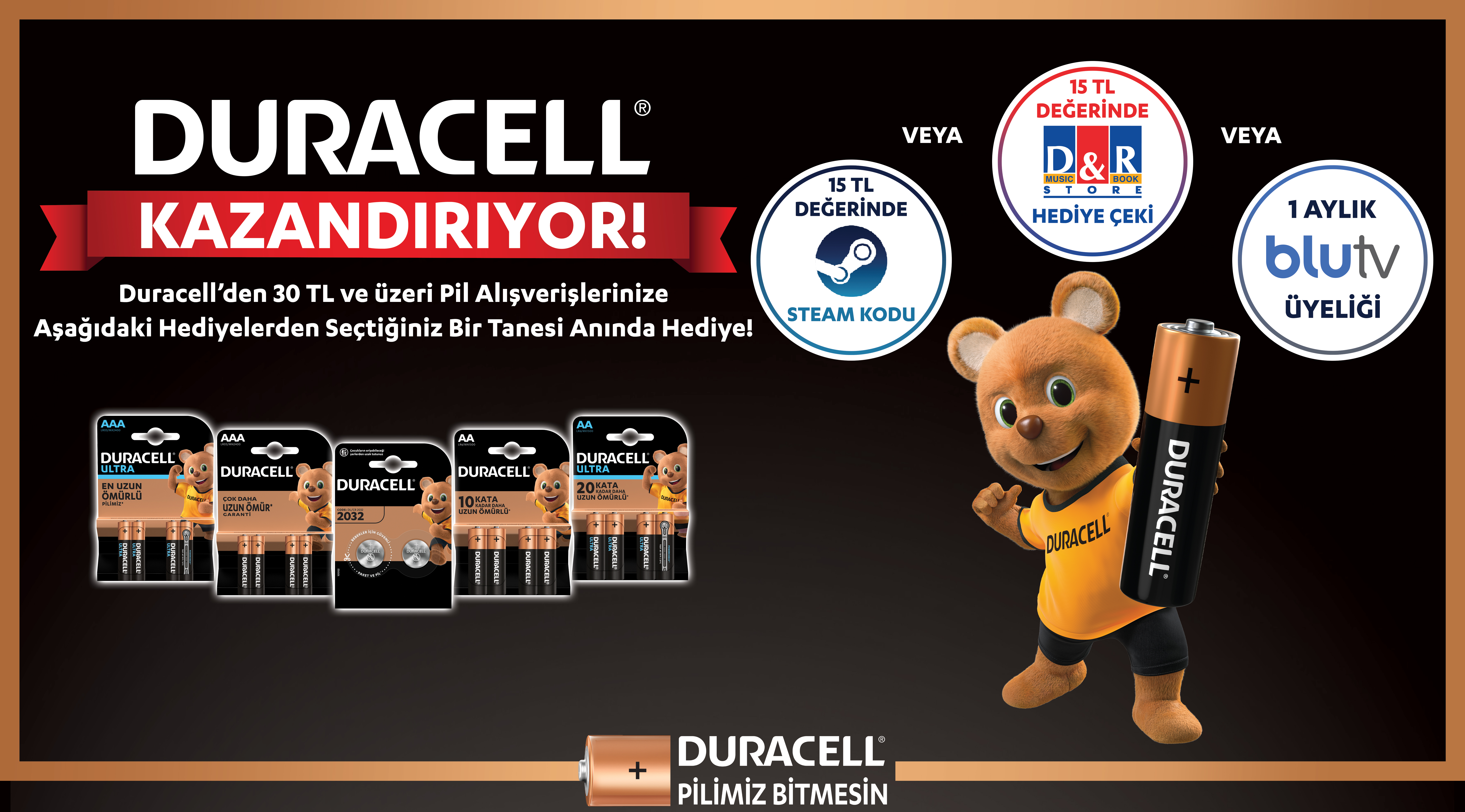 30 TL ve Üzeri Duracell Alışverişinize kampanyası
