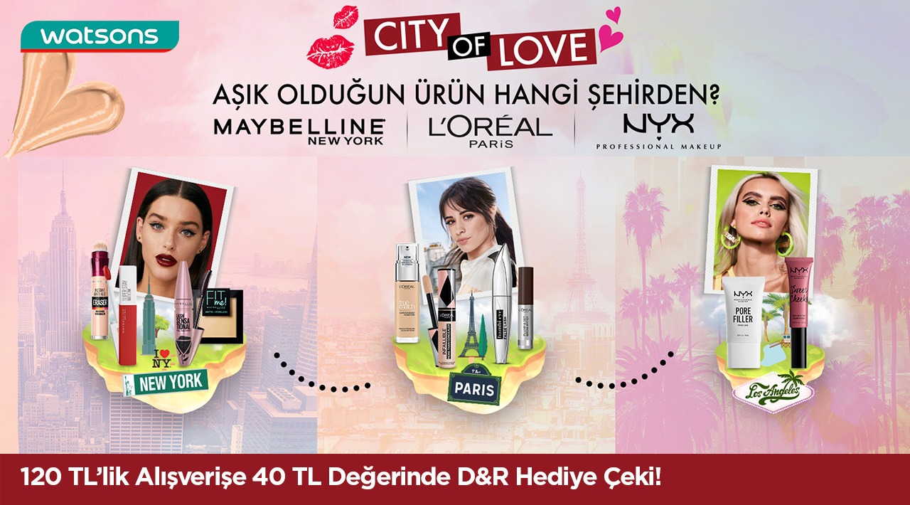 120 TL ve Üzeri Loreal Ürünleri Alışverişinize 40 TL D&R HEDİYE ÇEKİ kampanyası