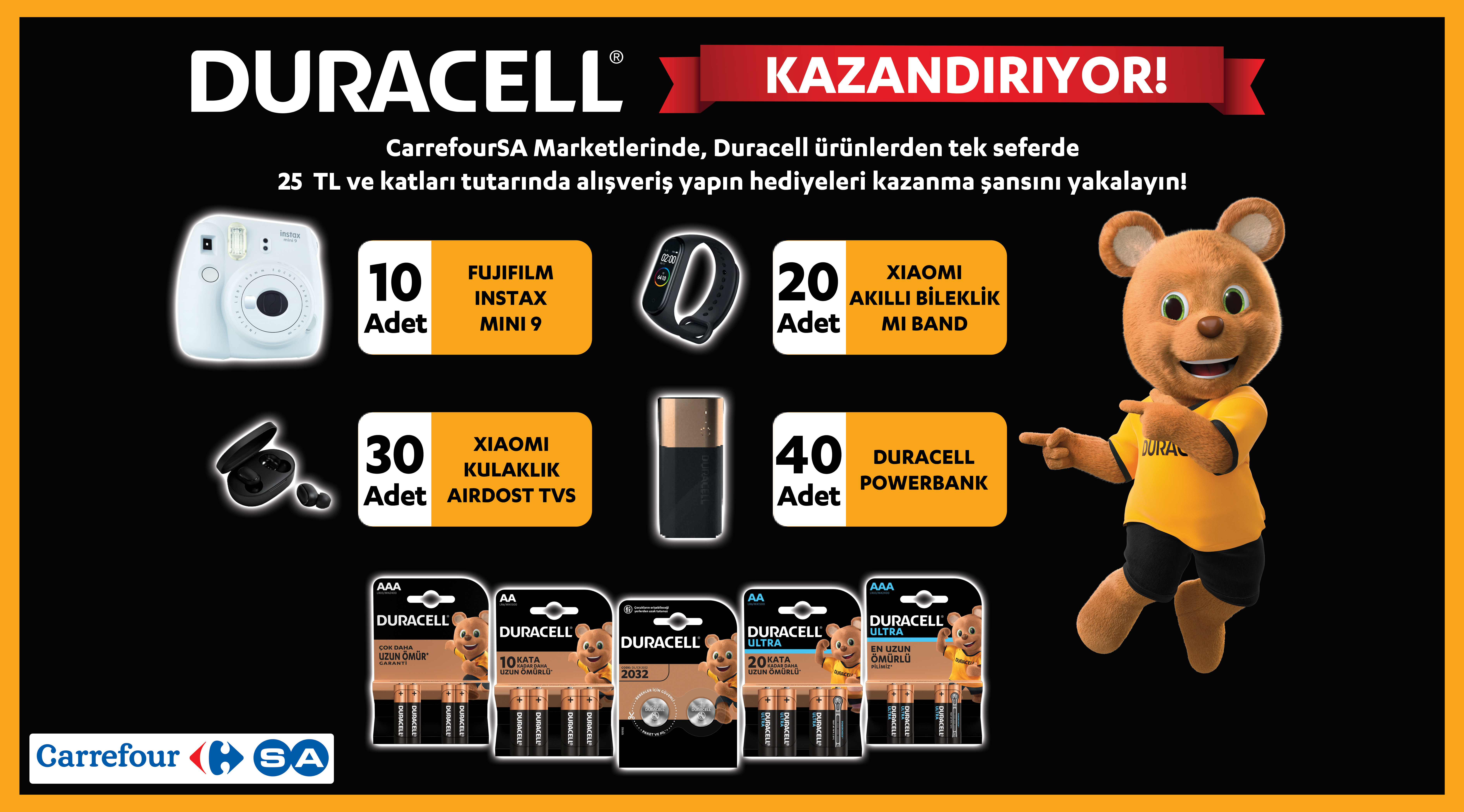 25 TL ve Üzeri Duracell Alışverişinize kampanyası