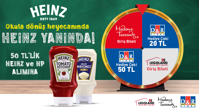 50 TL ve Üzeri Heinz Alışverişinize ÇARK ÇEVİR kampanyası