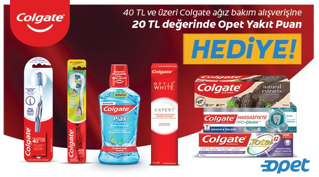 40 TL ve Üzeri Colgate Ağız Bakım Alışverişinize 20 TL OPET YAKIT PUAN kampanyası
