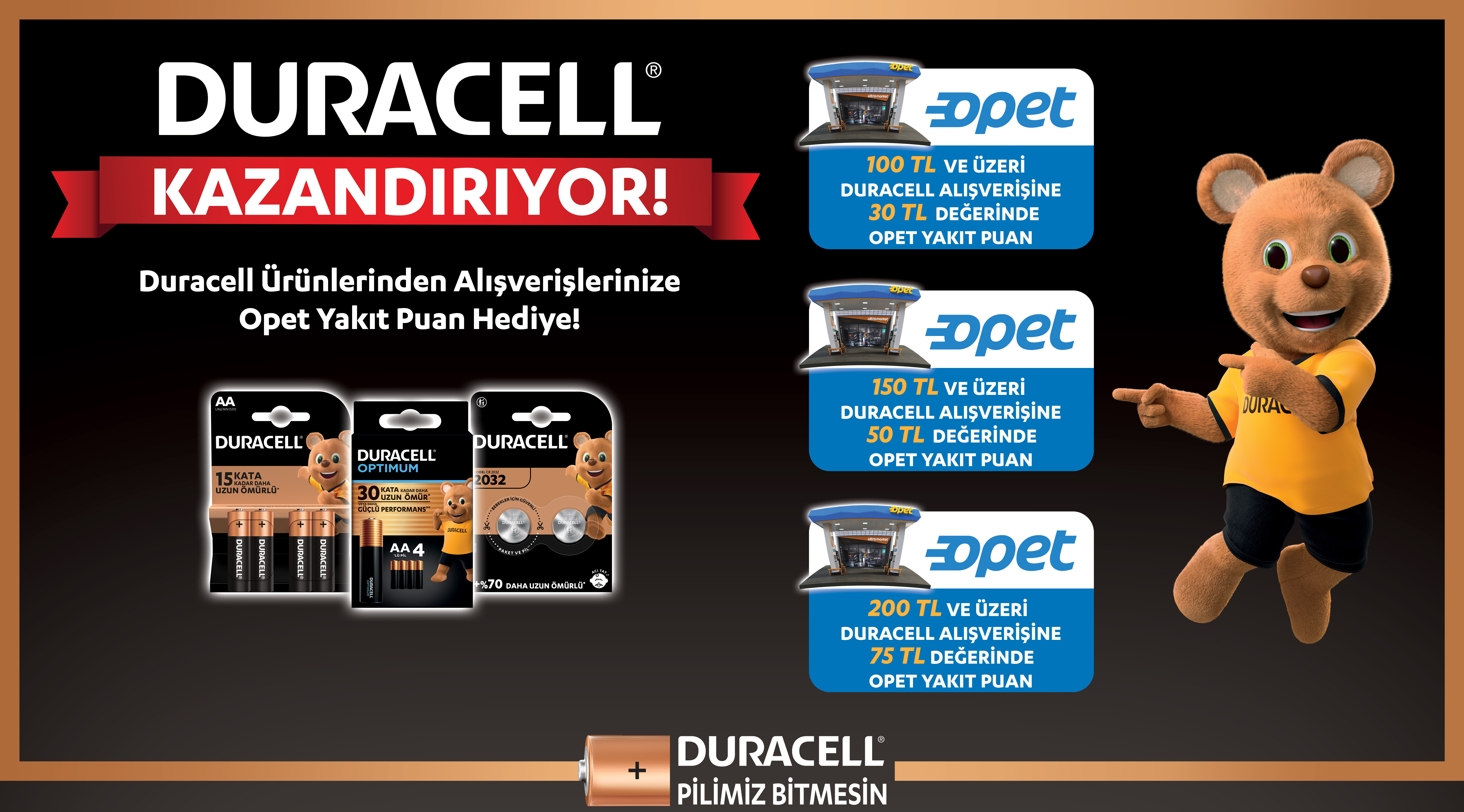 Duracell Alışverişinize OPET YAKIT PUAN kampanyası