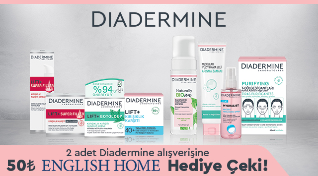 2 Adet Diadermine Krem Alışverişinize 50 TL ENGLİSH HOME HEDİYE ÇEKİ kampanyası