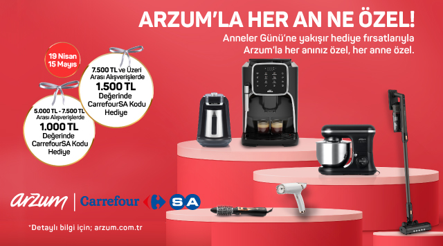 Arzum Alışverişinize CARREFOURSA HEDİYE ÇEKİ kampanyası