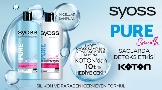 1 Adet Syoss Alışverişine 10 TL KOTON HEDİYE ÇEKİ kampanyası