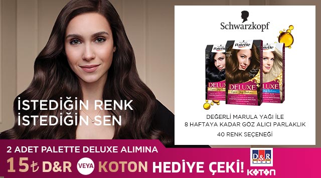 2 Adet Palette Deluxe Alışverişinize kampanyası