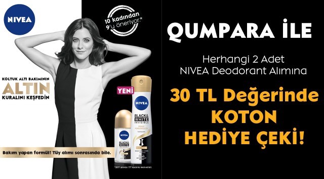 2 Adet Nivea Deodorant Ürünü Alışverişinize kampanyası
