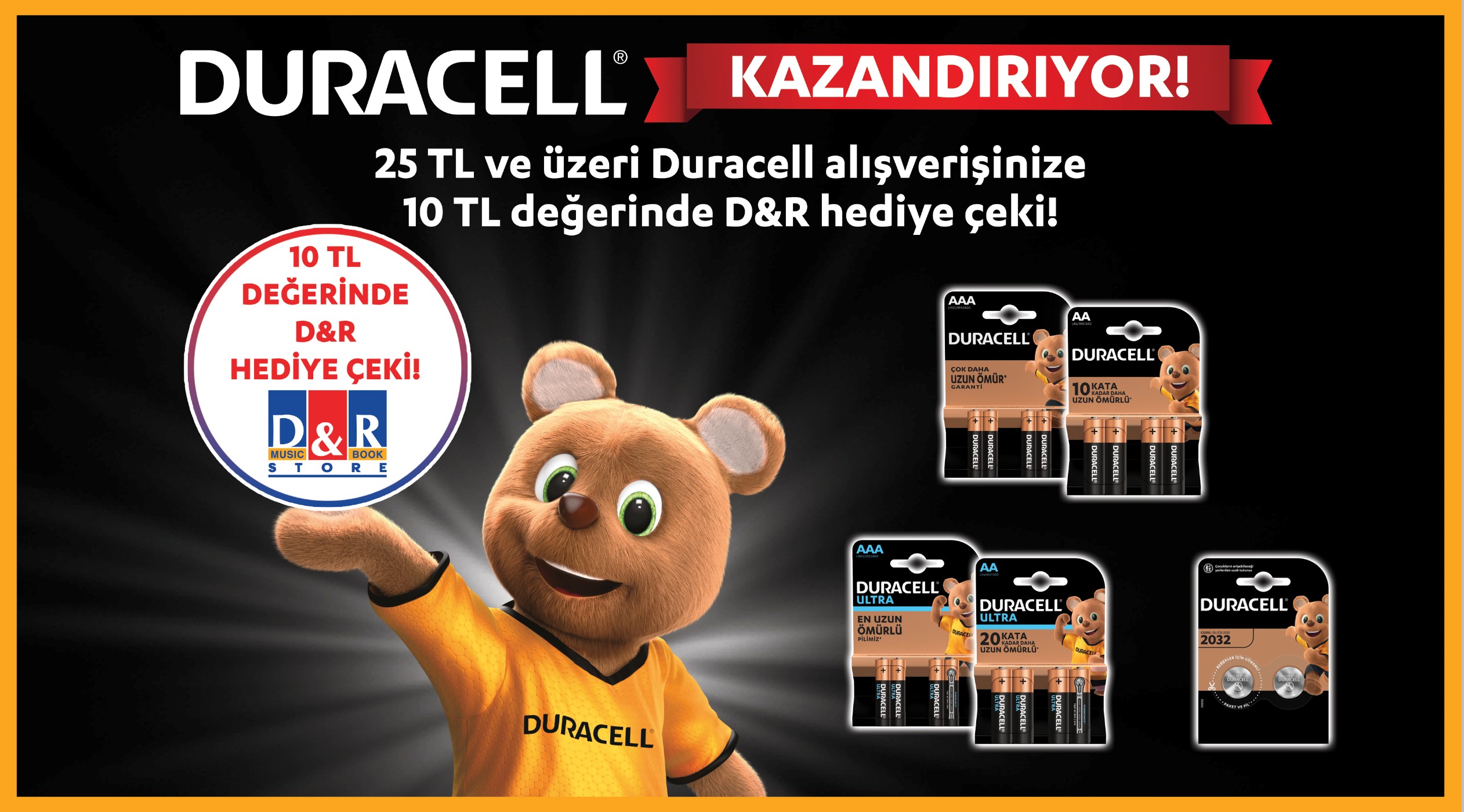 25 TL ve Üzeri Duracell Alışverişinize kampanyası