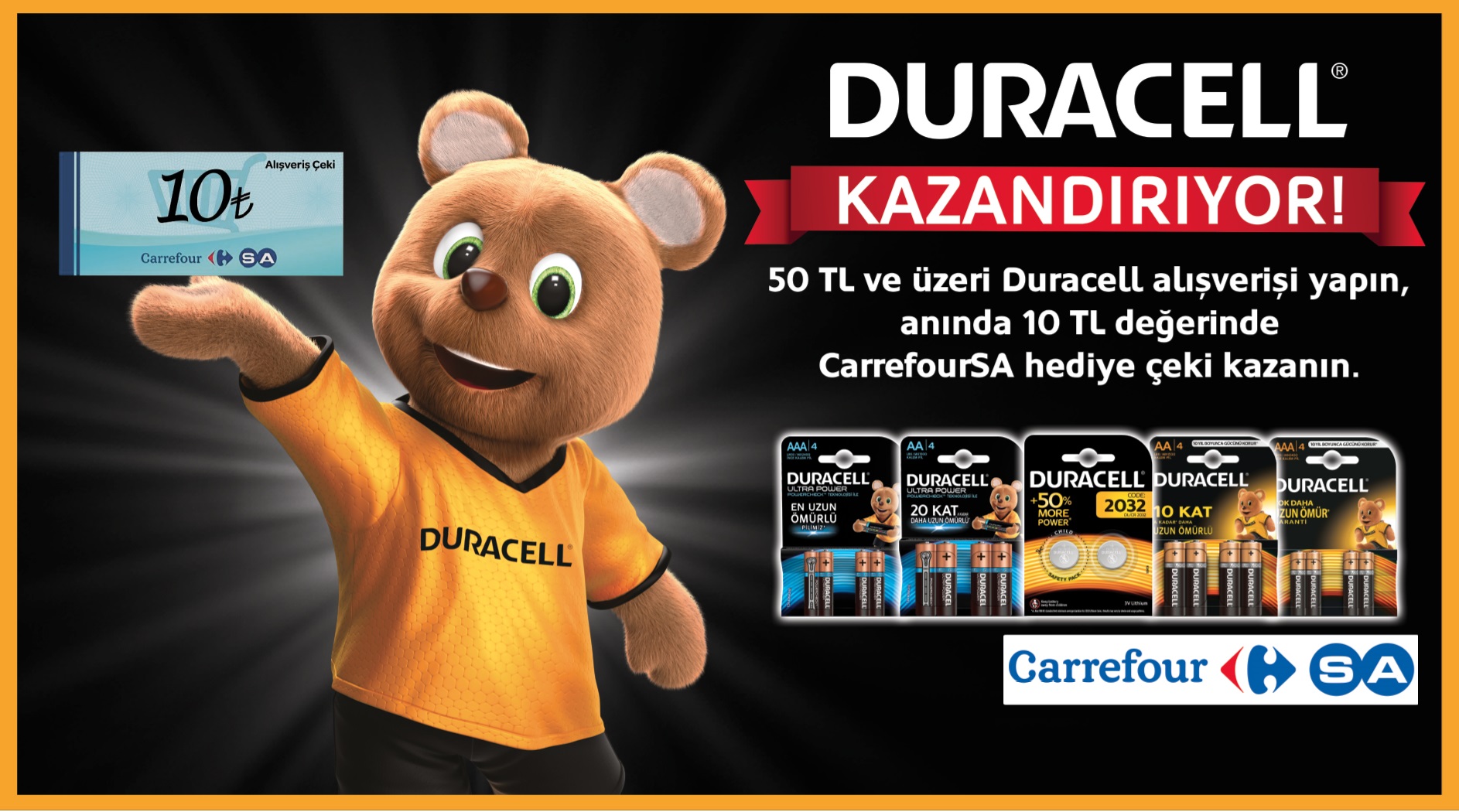 50 TL ve Üzeri Duracell Alışverişinize kampanyası