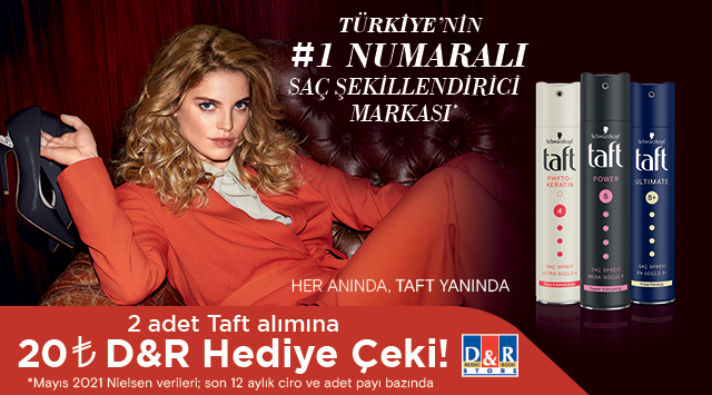 2 Adet Taft Alışverişinze 20 TL D&R HEDİYE ÇEKİ kampanyası