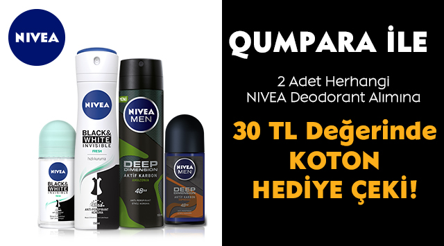 2 Adet Nivea Deodorant Alışverişinize kampanyası