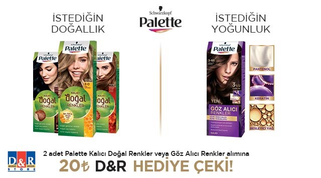 2 Adet Palette Alışverişinize kampanyası